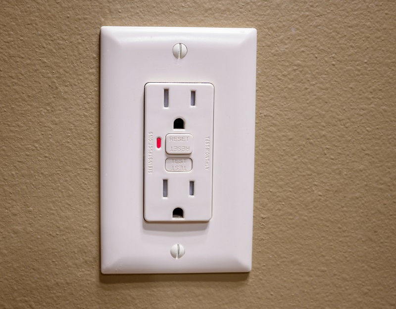 GFCI outlet installed in a garage