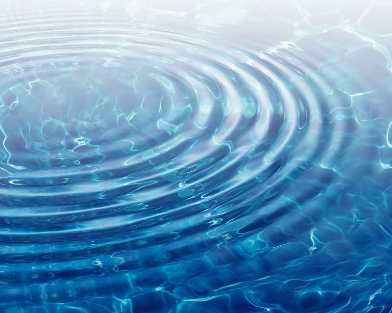 Water ripple in a clean swimming pool
