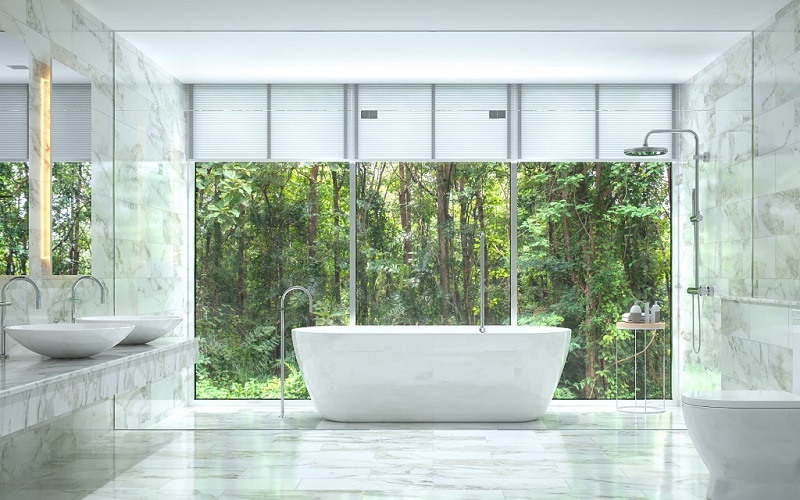Large modern wet room master suite bathroom