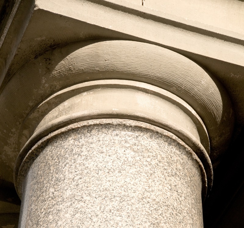 Close up view of Tuscan column and capital