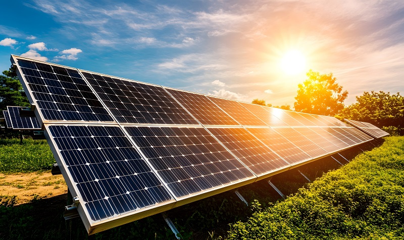 Solar panel array that is part of a small residential microgrid