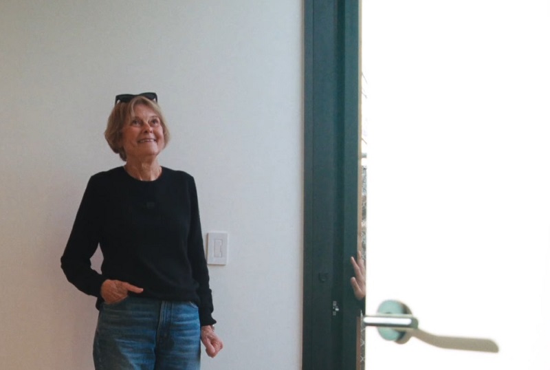 Sue Labella admiring her new home