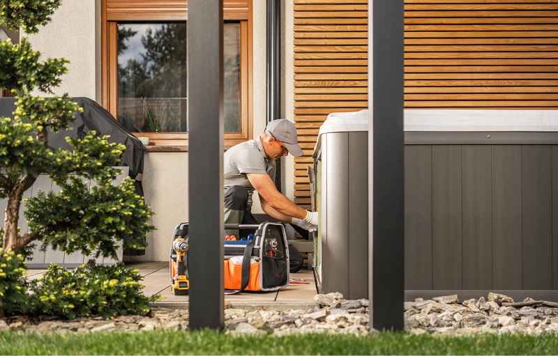 Hot tub maintenance repair technician