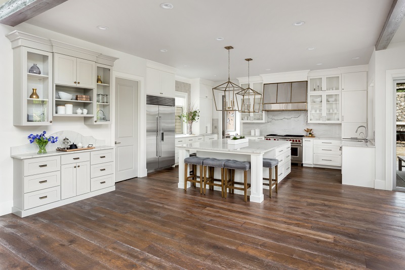 Large open space kitchen conducive to busy multigenerational households and wheel chair access