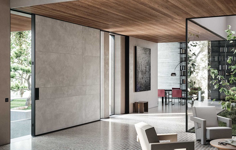 Interior view of a majestic Oikos Vela sliding door 