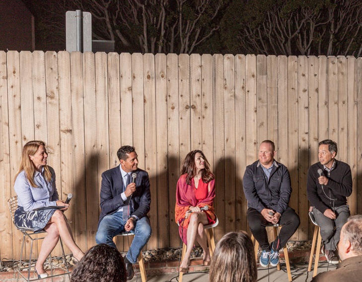 Redefining Luxury panel at Lualdi Los Angeles showroom having a laugh. Photo by Rafael Najarian, Pasadena Real Estate Photography