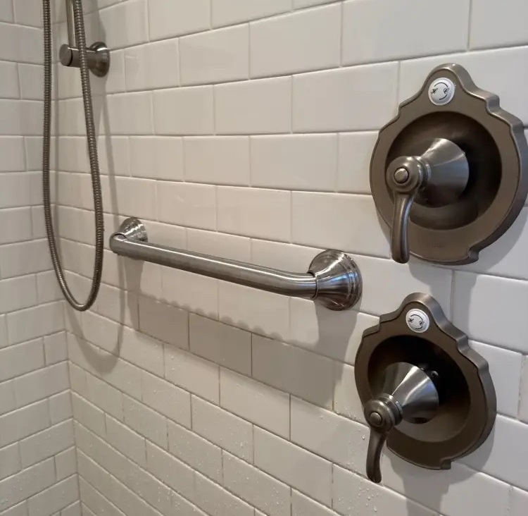 Photo of a shower grab bar installed by TruBlue