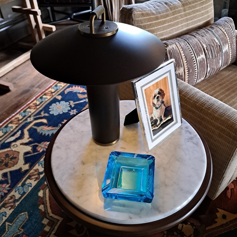 One of several prints of Barnaby in the Minkwood Library, a tribute to James Hernadez's beloved dog 