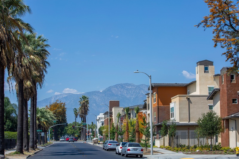 Parts of Ontario, California face a high risk of heat, coupled with significant wildfire and flood hazards, which are all characteristics of development in, or near, WUI areas.