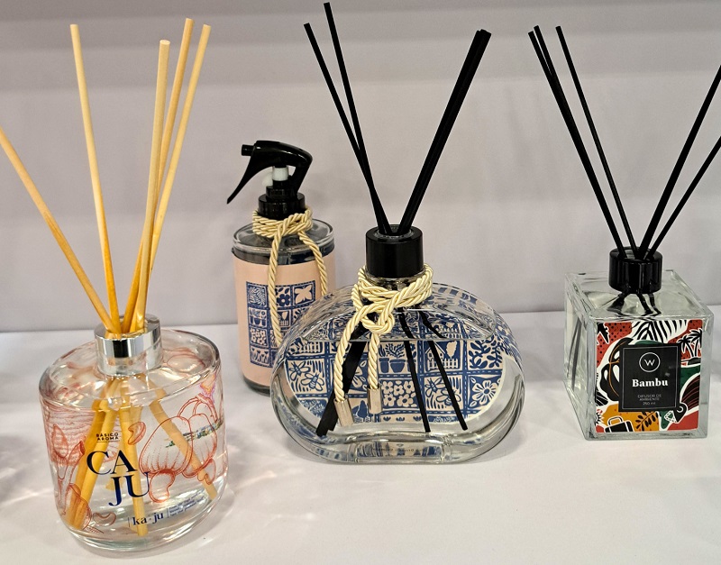 Reed diffusers from Basico Aroma on display at HD Expo 2026
