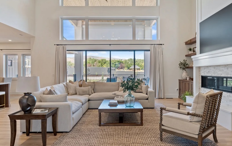 Great room of the largest single-family Passive House in the world built by Cross Construction, named Project One.
