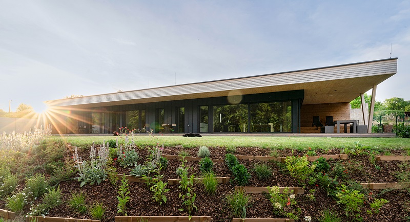 3AE Passive Home in the Czech Republic featuring a large continuous overhang