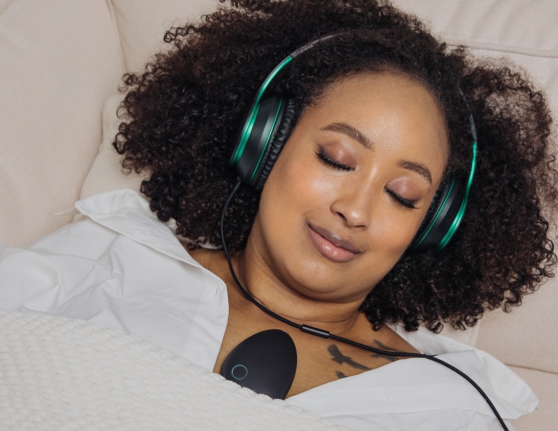 Woman enjoying the Sensate experience