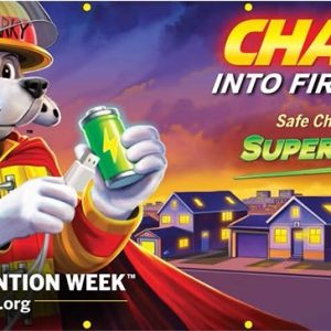 Fire Prevention Week 2026 Safe Charging is a Superpower online banner