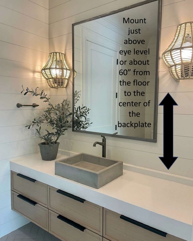 Palecek CEU lighting guidance for bathroom vanities