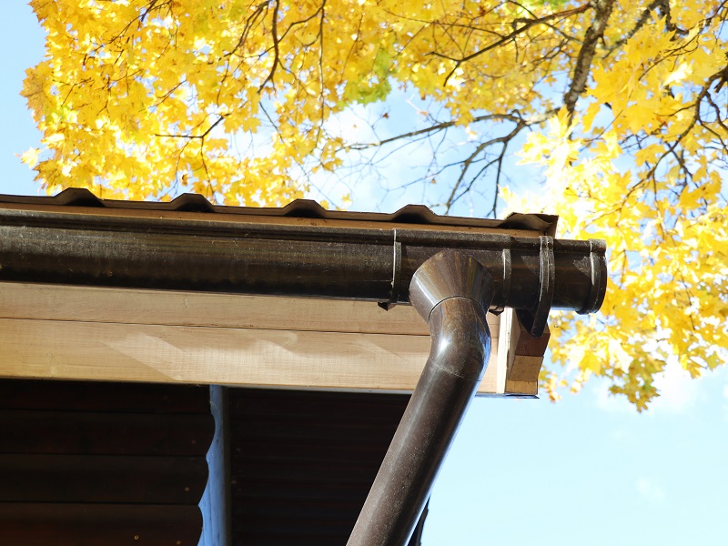 Rain gutter system and roof protection from snow