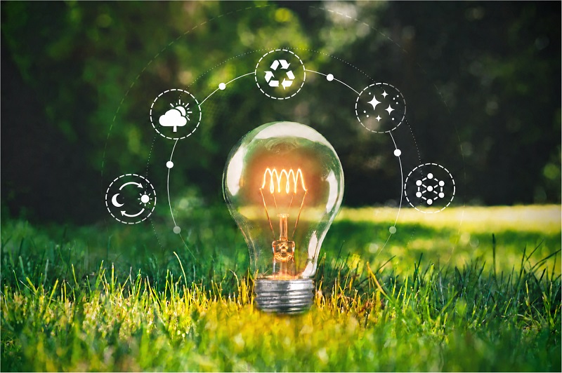 Concept image representing areas of innovation and research for residential lighting