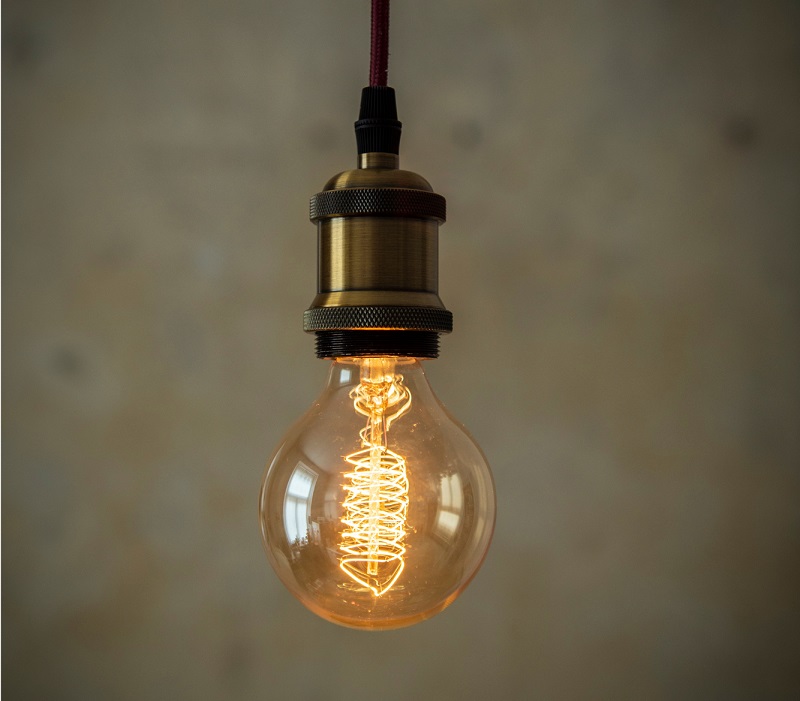Modern incandescent light bulb concept image