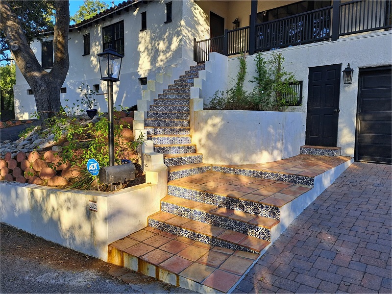 Multistory home with beautiful, but challenging stairs from the street
