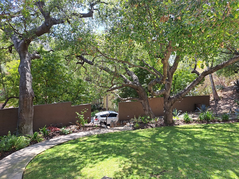 Home with street side entrance and sidewalk to house